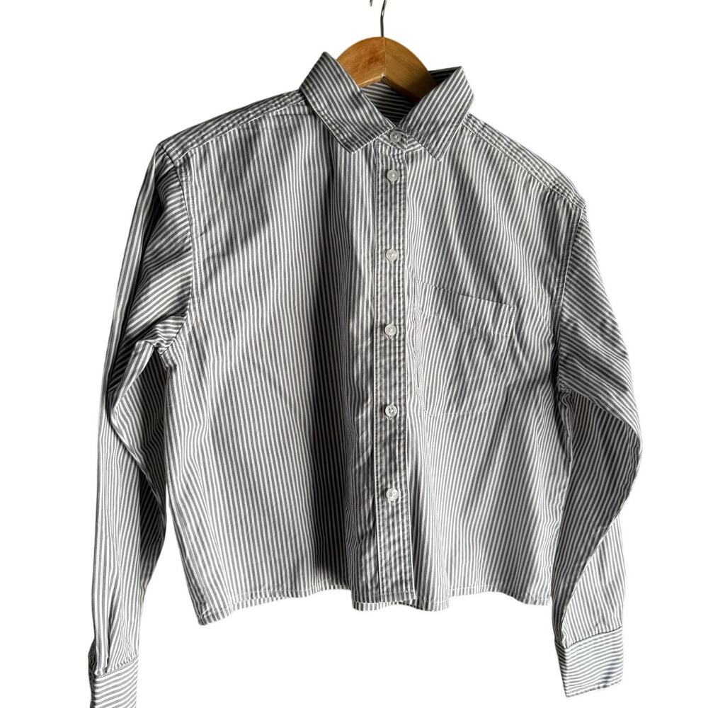 Banana Republic Cropped Striped Button Down Shirt Small